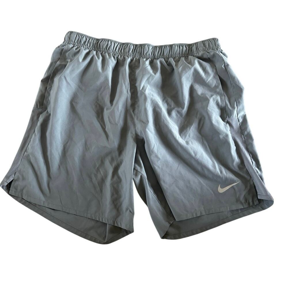 Nike Dri-FIT Men’s Running Shorts Gray Lined Athletic Gym Size Large Gray